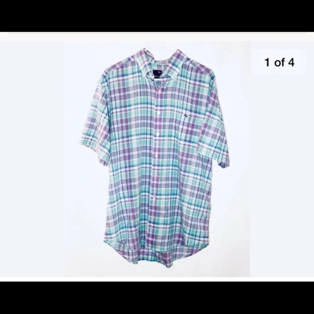 Vineyard Vines short sleeve button up shirt.